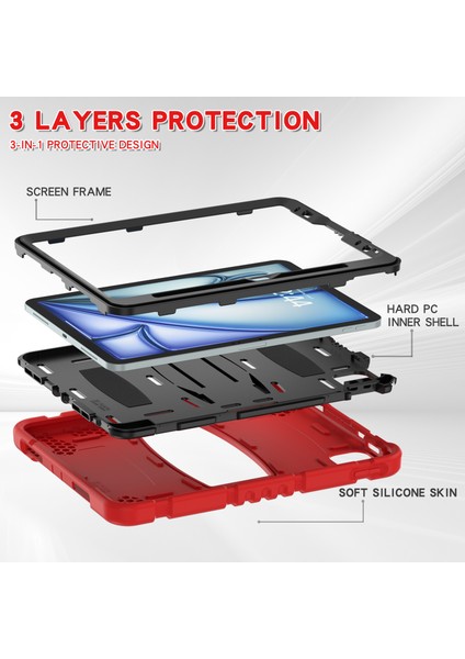 Forestl Digital iPad Air 11 (2024) Stand Case Pc Silikon yi Önleyici Tablet Kılıfı (Yurt Dışından)