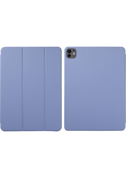 iPad Pro 13 (2024) Üç Katlı Stand Manyetik Kapanış Pu Deri Tablet Kılıfı (Yurt Dışından)