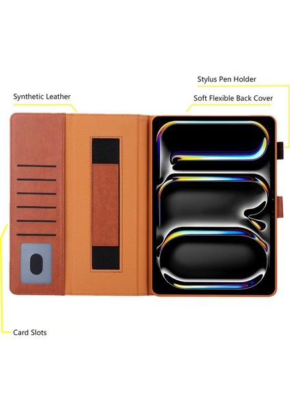 iPad Pro 11 (2024) El Askısı Deri Akıllı Tablet Kılıfı (Yurt Dışından) modelleri