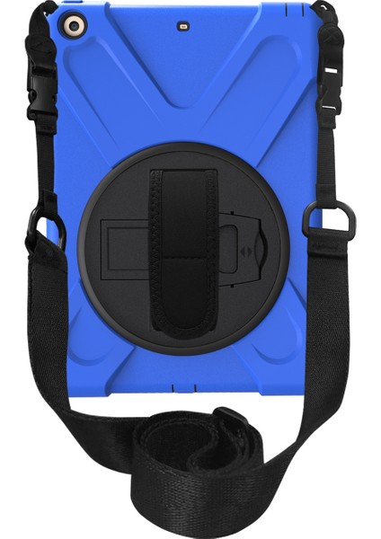 X Shape 360 ​​derece Dönebilen Pc Tpu iPad 9.7 (2018 2017) Omuz Askılı Combo Standı Tablet Kılıfı (Yurt Dışından)