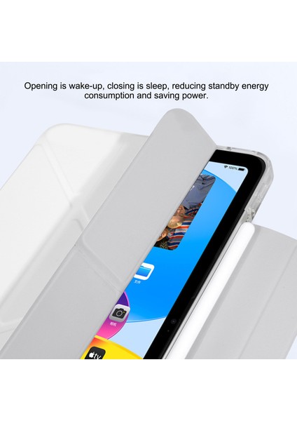 iPad Air 11 (2024) Origami Standı Pu Deri Arka Kalem Tutucu Tablet Kılıfı (Yurt Dışından)