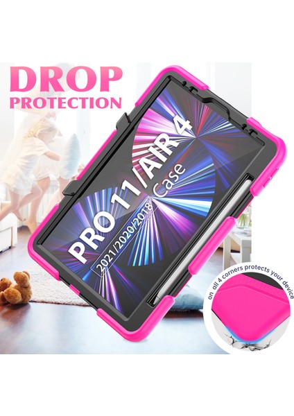 iPad Pro 11 (2022 2021 2020 2018)KORUYUCU Düşmeyi Önleyen Pc Silikon Çizilmeye Dayanıklı Standı Tablet Kılıfı (Yurt Dışından) fırsatları