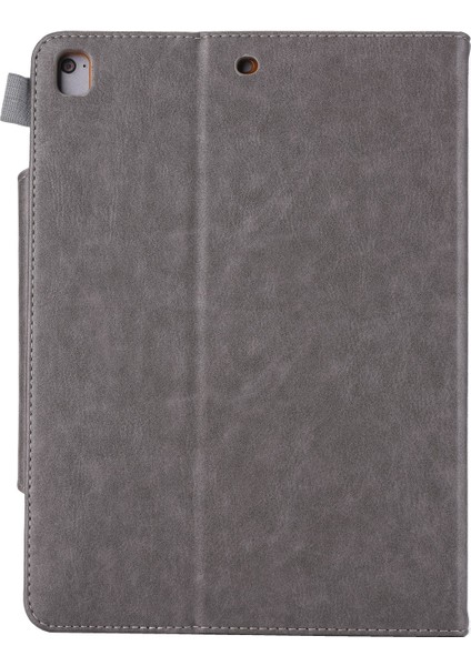 Metal Tokalı Cüzdan Standı Deri Akıllı iPad 10.2 Kalem Yuvası (2019 2020 2021) GRI Tablet Kılıfı (Yurt Dışından)
