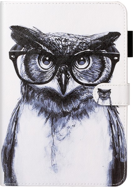 Desen Baskı Deri Cüzdan Standı iPad 10.2 (2019 2020 2021) OWL Tablet Kılıfı (Yurt Dışından)