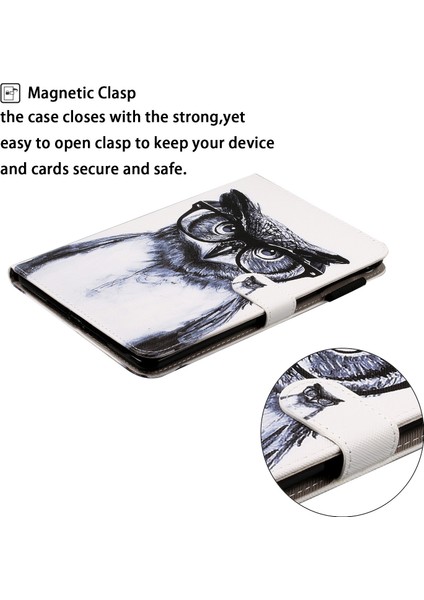 Desen Baskı Deri Cüzdan Standı iPad 10.2 (2019 2020 2021) OWL Tablet Kılıfı (Yurt Dışından) modelleri