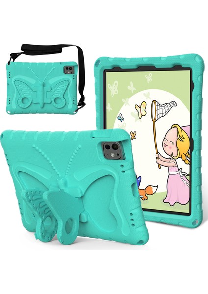 iPad Pro 11 (2024) Eva Standı Omuz Askılı Nane i Tablet Kılıfı (Yurt Dışından)