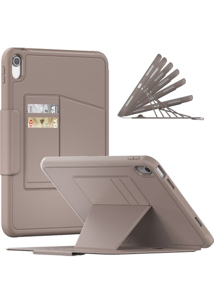 iPad 10.9 (2022) IPAD 10. Nesil Pu Deri Standı Kart Tutucu Akıllı Otomatik Uyku uyandırma ile Manyetik Tablet Kılıfı (Yurt Dışından)