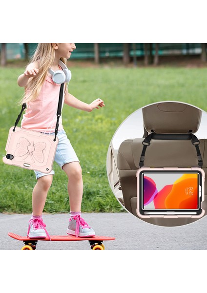 Düz ​​ Pc Silikon Şeklinde Tekme Standı ve iPad Mini Omuz Askısı (2021) Tablet Kılıfı (Yurt Dışından)