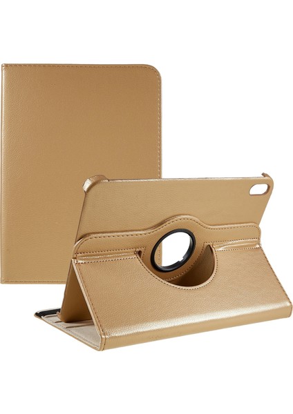iPad 10.9 (2022) Koruyucu Döner Stand Pu Deri Elastik Bantlı Haki Tablet Kılıfı (Yurt Dışından)