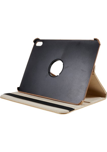 iPad 10.9 (2022) Koruyucu Döner Stand Pu Deri Elastik Bantlı Haki Tablet Kılıfı (Yurt Dışından)