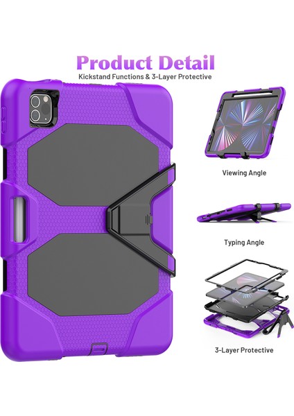 iPad Pro 11 (2022 2021 2020 2018)KORUYUCU Düşmeyi Önleyen Pc Silikon Çizilmeye Dayanıklı Standı Tablet Kılıfı (Yurt Dışından) indirimleri