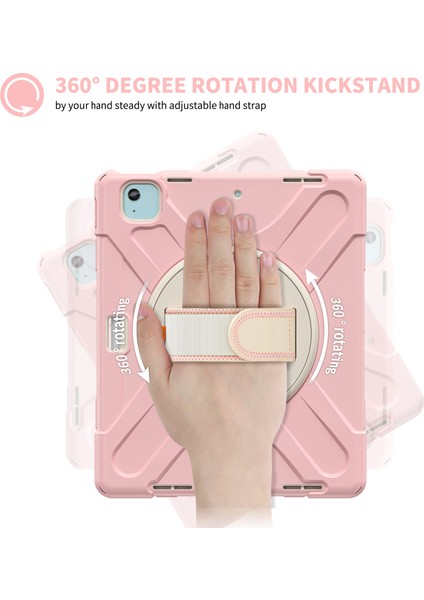 iPad Air 11 (2024) Döner El Kayışı Standı Tpu Pc Silikon Tablet Kılıfı (Yurt Dışından) modelleri