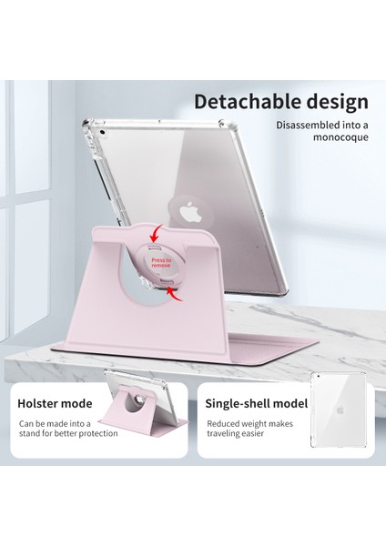 iPad 10.2 (2019 2020 2021) Stand Pu Akrilik Ayrılabilir Tablet Kılıfı (Yurt Dışından)