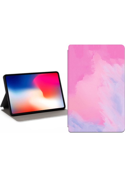 iPad Pro 11 (2024) Suluboya Desen Baskı Pu Deri Tablet Kılıfı (Yurt Dışından)