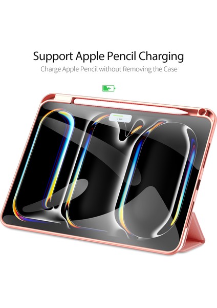 iPad Pro 11 (2024) Üç Katlı Stand Deri Iş Tablet Kılıfı (Yurt Dışından)