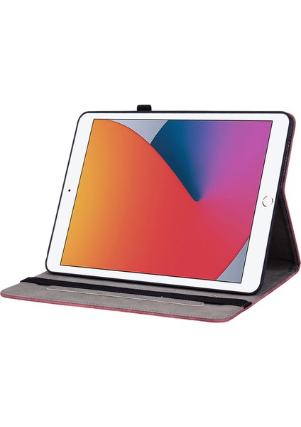 iPad 10.2 (2019 2020 2021) Akıllı Pu Deri Stand Baskılı Tablet Kılıfı (Yurt Dışından)