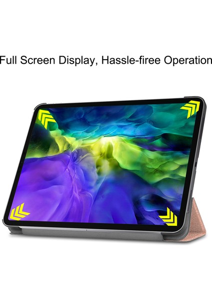 iPad Pro 11 Inç (2022 2021 2020 2018) Otomatik Uyku uyandırma Özellikli Pu Deri Sağlam Üç Katlı Stand Sert Arka Tablet Kılıfı (Yurt Dışından) fırsatları