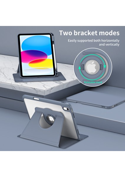 iPad 10.9 (2022) Akıllı Pu Deri Akrilik Döner Tekme Standı Koruyucu Tablet Kılıfı (Yurt Dışından)