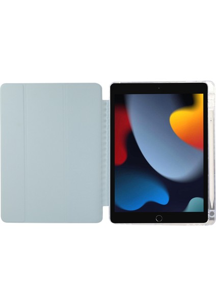 iPad 10.2 (2019 2020 2021) Deri Üç Katlı Standlı Tablet Kılıfı (Yurt Dışından)