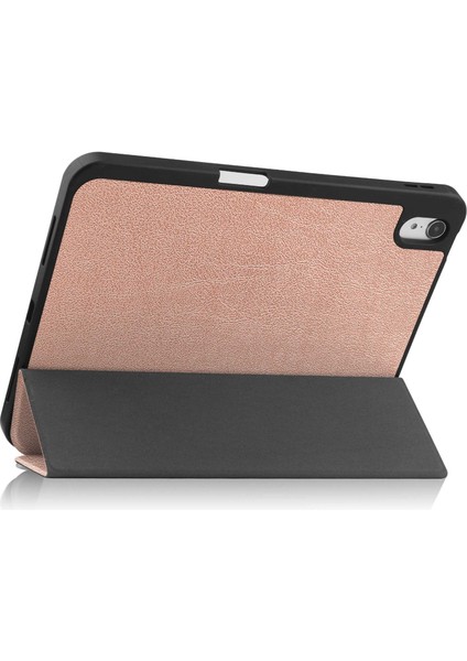iPad 10.9 (2022) Pu Deri Üç Katlı Stand Otomatik Uyandırma uyku Koruyucu ile Kalem Yuvası Tablet Kılıfı (Yurt Dışından)