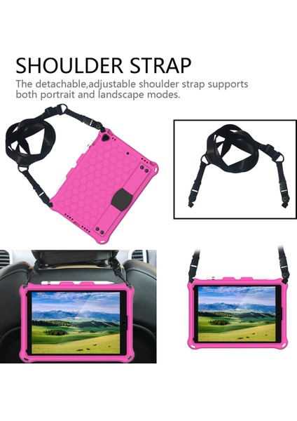 Petek Dokulu Eva Hibrit iPad 10.2 (2019 2020 2021) Omuz Askılı Rose Tablet Kılıfı (Yurt Dışından) indirimleri