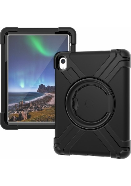 iPad 10.9 (2022) 360 Derece Dönme Standı Askeri Koruması Pc Tpu Tablet Kılıfı (Yurt Dışından)
