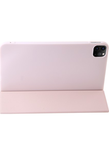 iPad Pro 11 (2024) Üç Katlı Stand Deri Silikon Tablet Kılıfı (Yurt Dışından)
