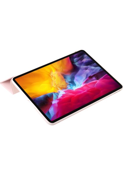 iPad Pro 11 (2024) Üç Katlı Stand Deri Silikon Tablet Kılıfı (Yurt Dışından)