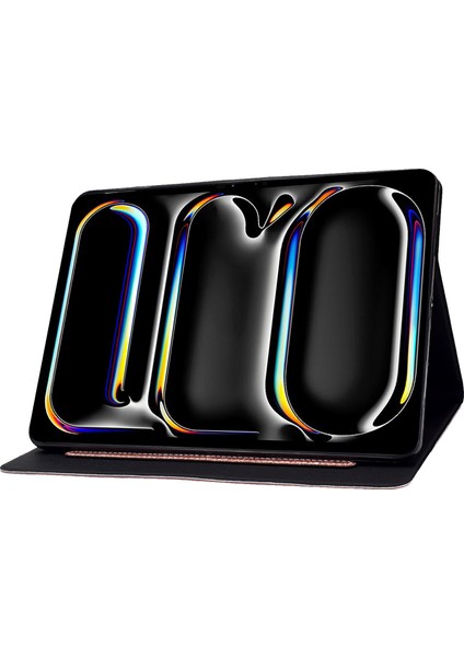 iPad Pro 11 (2024) Simli Payetler Pu Deri Tpu Standlı ve Kart Yuvalı Tablet Kılıfı (Yurt Dışından)
