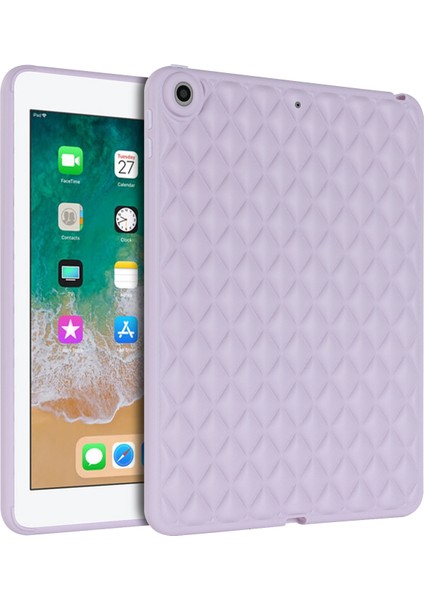 iPad 9.7 Inç (2017 2018) Arka Yumuşak Tpu Eşkenar Dörtgen Desenli Tablet Kılıfı (Yurt Dışından)