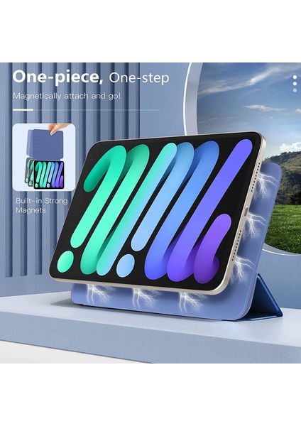 Manyetik Emme Üç Katlı Stand Pu Deri Kabuğu iPad Mini (2021) Otomatik Uyandırma uyku Fonksiyonu ile Tablet Kılıfı (Yurt Dışından) modelleri