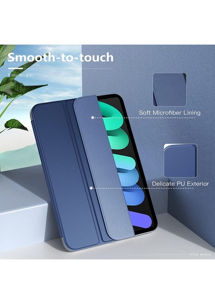 Manyetik Emme Üç Katlı Stand Pu Deri Kabuğu iPad Mini (2021) Otomatik Uyandırma uyku Fonksiyonu ile Tablet Kılıfı (Yurt Dışından) indirimleri