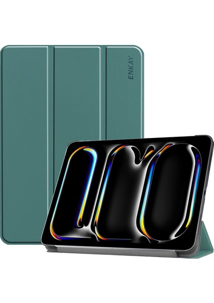 iPad Pro 13 (2024) Üç Katlı Stand Pu Deri Pc Tablet Kılıfı (Yurt Dışından)