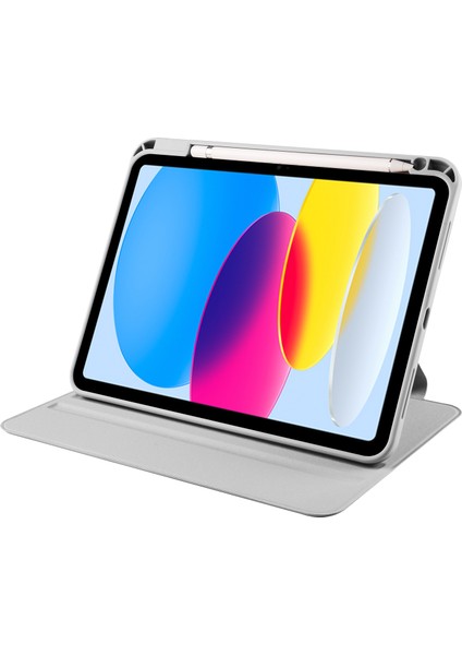 iPad 10.9 (2022) Pu Deri Akrilik Döner Standı Kalem Tutucu Tablet Kılıfı (Yurt Dışından)