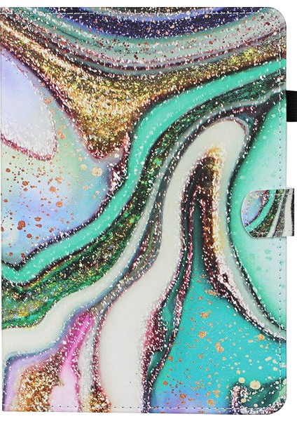 Desenli Deri Kart Tutucu Standı iPad iPad 9.7 Inç (2017) (2018) GLITTER Powder Tablet Kılıfı (Yurt Dışından)