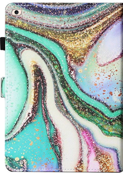 Desenli Deri Kart Tutucu Standı iPad iPad 9.7 Inç (2017) (2018) GLITTER Powder Tablet Kılıfı (Yurt Dışından)