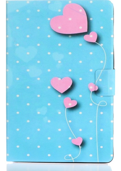 Desen Baskı Pu Deri Tpu Standı iPad 10.2 (2019 2020 2021) Kart Yuvası ile Love Heart Tablet Kılıfı (Yurt Dışından)