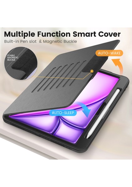 iPad Air 11 (2024) Stil B Otomatik Uyandırma uyku Pu Deri Kart Tutucu Kalem Yuvası ile Standı Tablet Kılıfı (Yurt Dışından) fiyatları