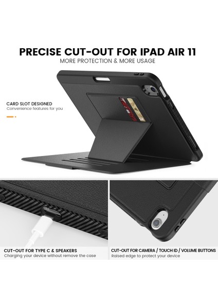 iPad Air 11 (2024) Stil B Otomatik Uyandırma uyku Pu Deri Kart Tutucu Kalem Yuvası ile Standı Tablet Kılıfı (Yurt Dışından) indirimleri