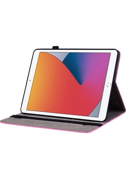 iPad 10.2 (2019 2020 2021) Akıllı Pu Deri Stand Baskılı Tablet Kılıfı (Yurt Dışından)