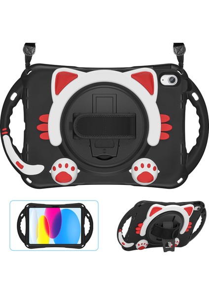 iPad 10.9 (2022) IPAD 10. Nesil Ar Defender Pc Silikon Hibrit Dönen El Askısı Tekme Standı Omuz Askılı Tablet Kılıfı (Yurt Dışından) indirimleri