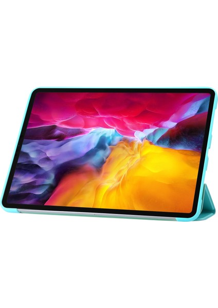 iPad Pro 13 (2024) Üç Katlı Stand Deri Silikon Tablet Kılıfı (Yurt Dışından)