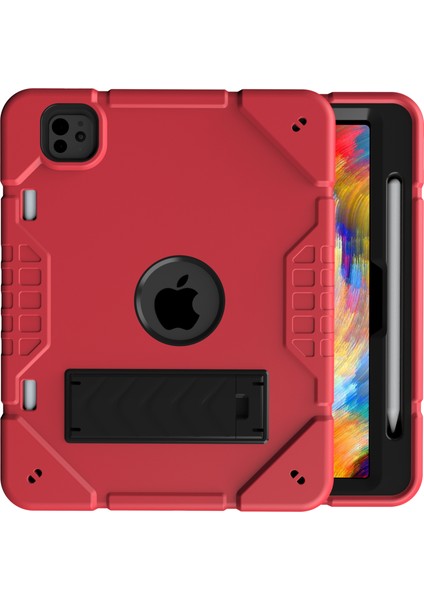 iPad Pro 11 (2024) M4 Standı Pc Tpu Koruyucu Kalem Yuvası Tablet Kılıfı (Yurt Dışından)