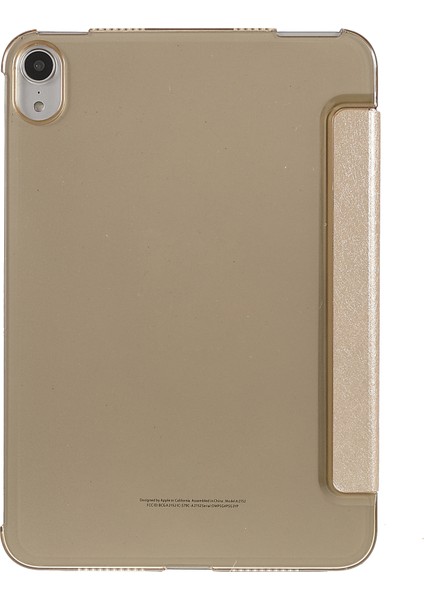 Ipek Doku Düşme Önleyici Üç Katlı Stand Pu Deri Pc Apple iPad Mini (2021) Gold Tablet Kılıfı (Yurt Dışından)