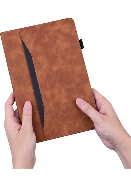 iPad 10.9 (2022) IPAD 10. Nesil Business Folio Standlı Pu Deri Cüzdan Otomatik Uyandırma uyku Elastik Bantlı ve Kalem Tutucu Tablet Kılıfı (Yurt Dışından)