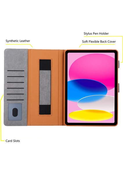 iPad 10.9 (2022) Metal Toka Cüzdan Standı Deri Koruyucu Tablet Kılıfı (Yurt Dışından) fiyatları