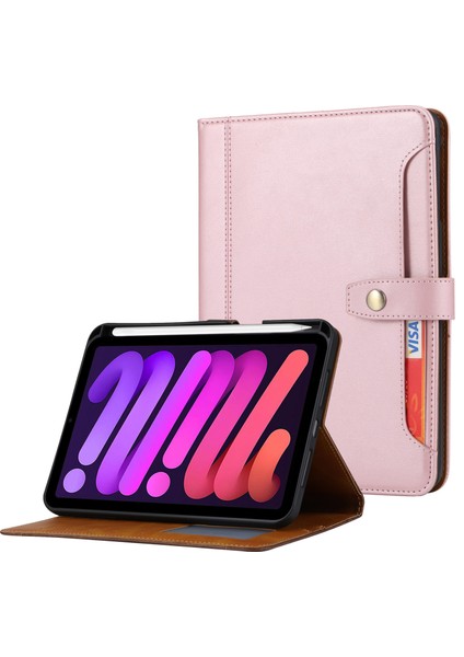 iPad 10.9 (2022) Dış Kart Yuvası Tamı Pu Deri Manyetik Toka Cüzdan Standı Kalem Yuvası ile Çizilmez Tablet Kılıfı (Yurt Dışından)