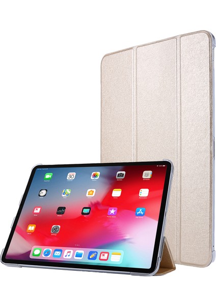 Ipek Doku Üç Katlı Stand Pu Deri Flip Kabuğu iPad Air 13 (2024) Gold Tablet Kılıfı (Yurt Dışından)
