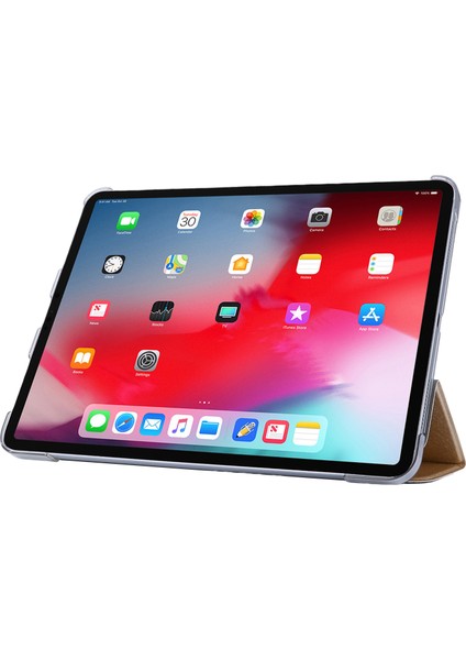 Ipek Doku Üç Katlı Stand Pu Deri Flip Kabuğu iPad Air 13 (2024) Gold Tablet Kılıfı (Yurt Dışından)
