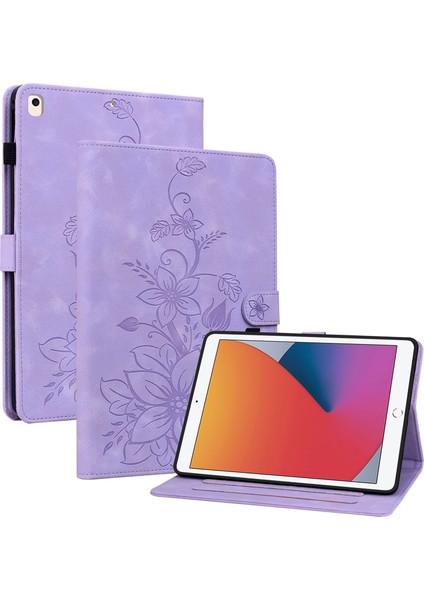 iPad Air (2013) AIR 2 ipad 9 7 Inç (2017 2018) Baskılı Çiçek ile Standı Deri Tablet Kılıfı (Yurt Dışından)